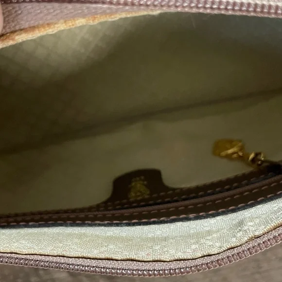 MINT! Vintage GUCCI GG Coated Canvas MONOGRAM Brown LEATHER Designer PURSE Bag - Picture 11 of 11